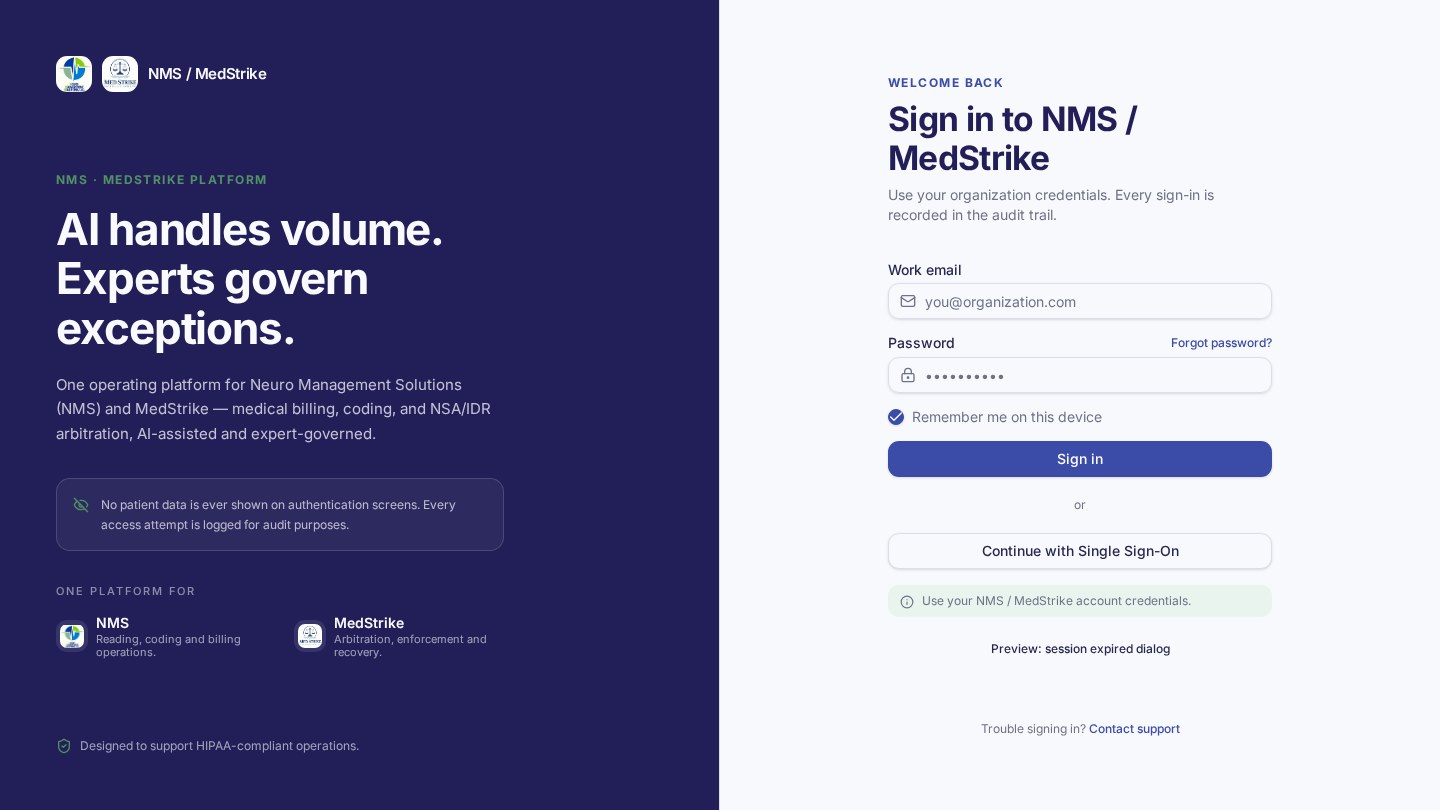 NMS / MedStrike website homepage designed by DET Digital