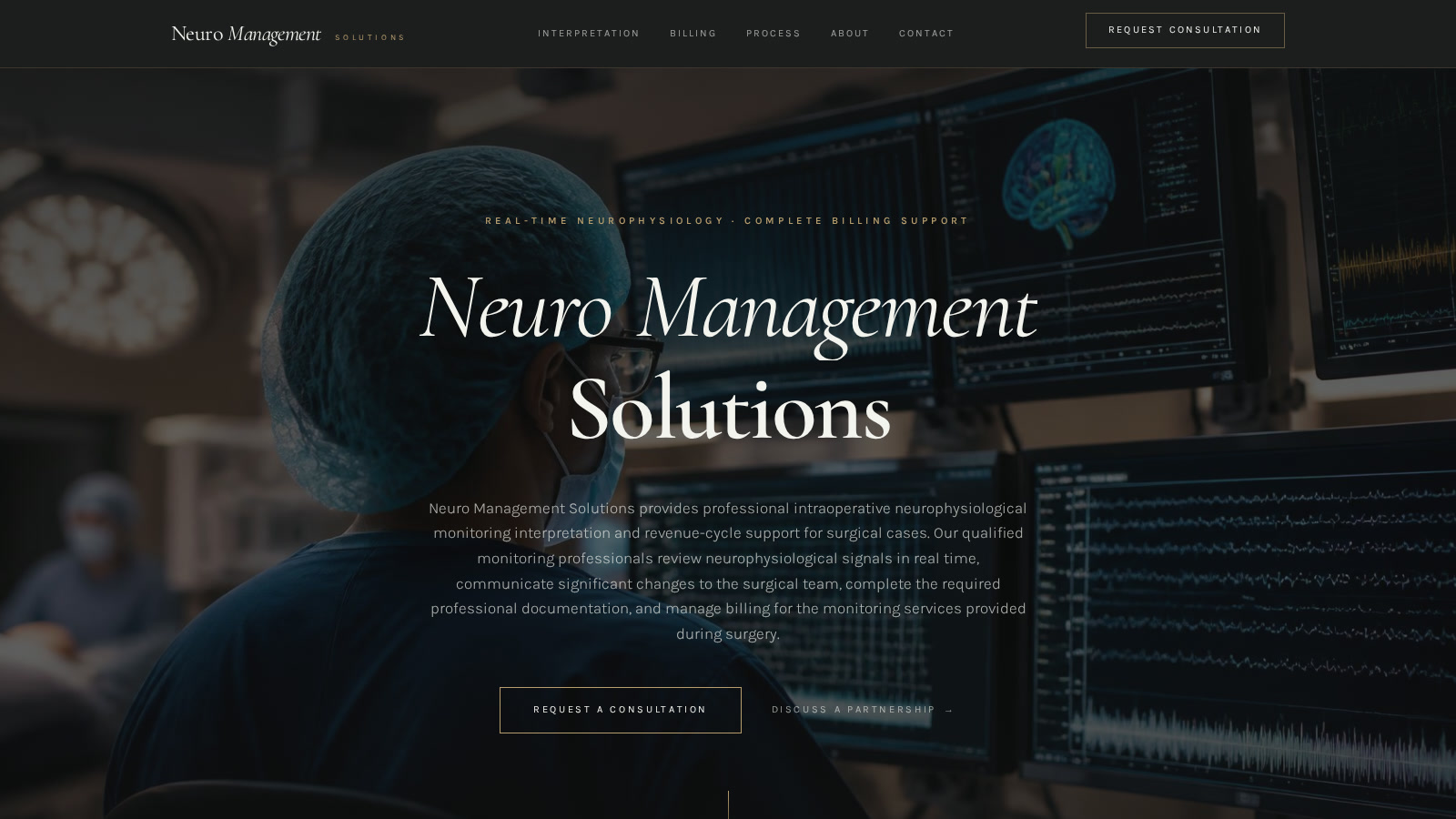 Neuro Management Solutions website homepage designed by DET Digital