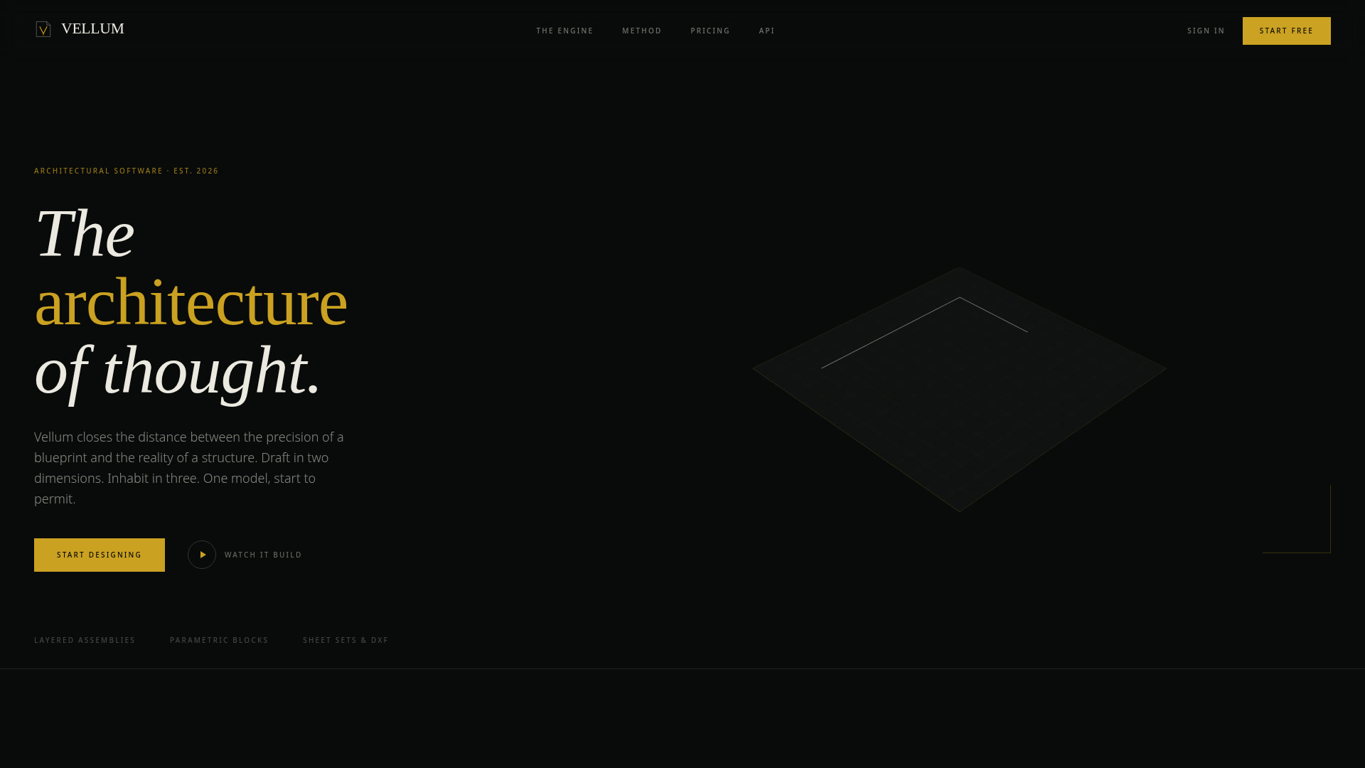 Vellum website homepage designed by DET Digital