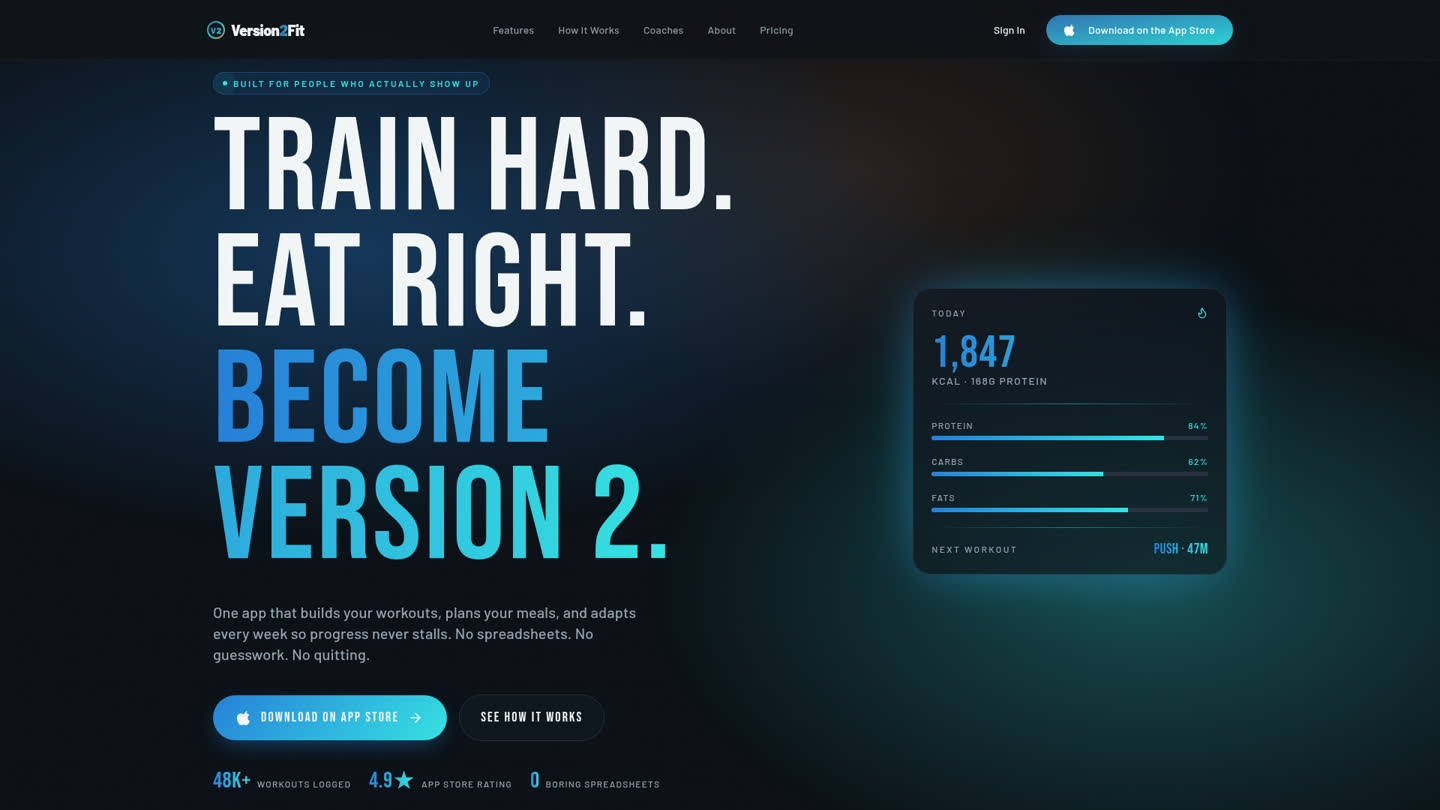 Version2Fit website built by DET Digital