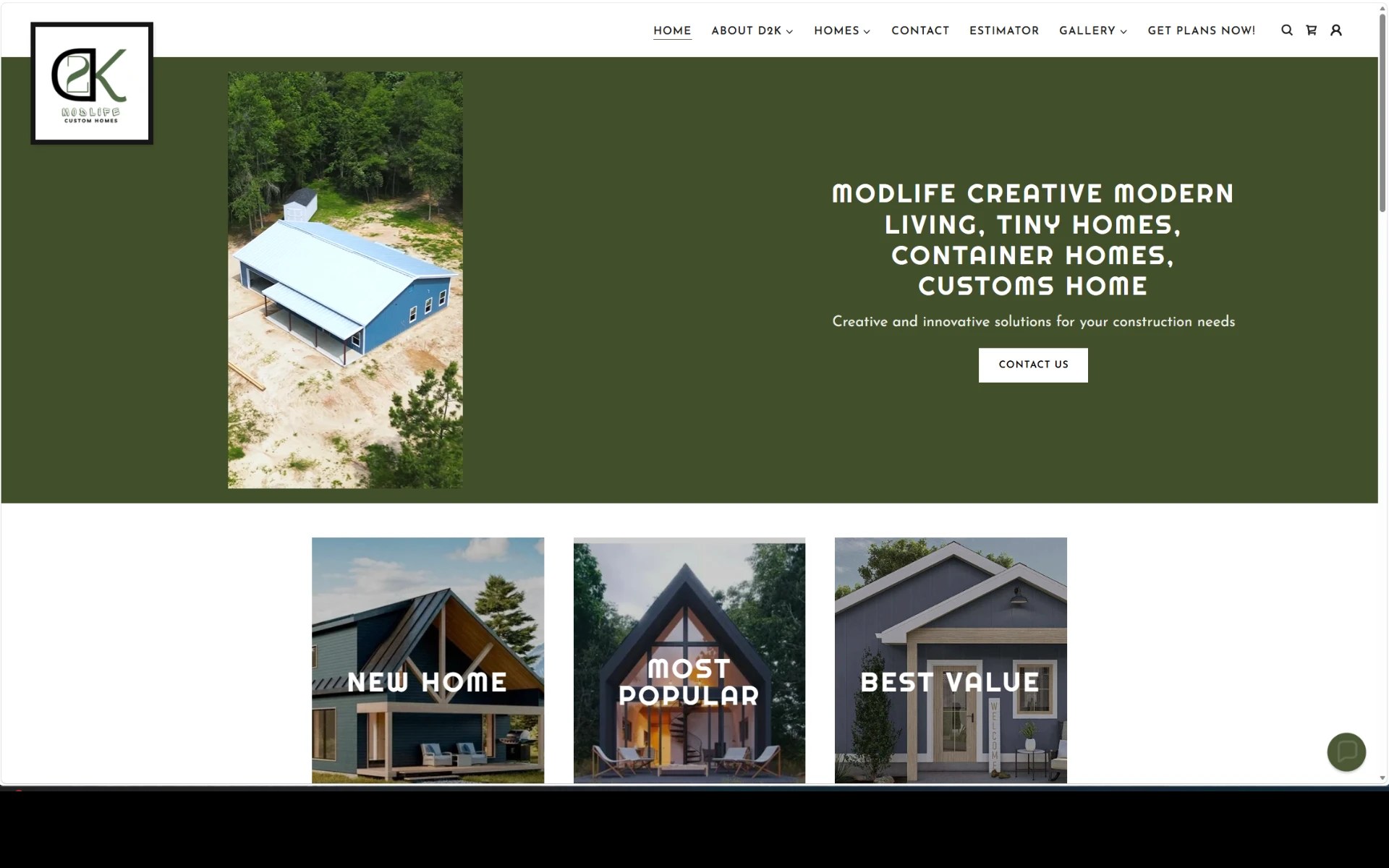 D2K Modlife website homepage designed by DET Digital